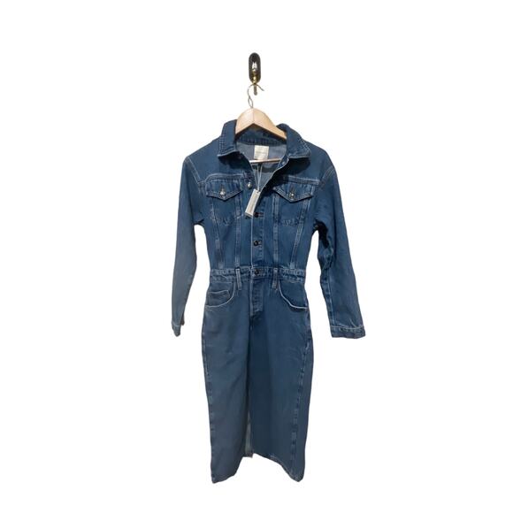 Favorite Daughter The City Dress – Blue Denim‎ Midi Chic Size 0 New with Tags - Picture 9 of 12